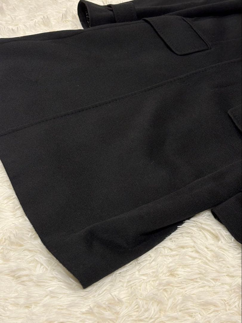 ヒルトン カシミヤ100％ ステンカラーコート ブラック Lサイズ