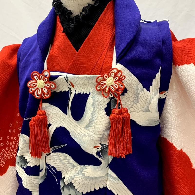 512ag72□七五三 三歳 女児 着物&被布 一つ紋 金駒刺繍□状態良好