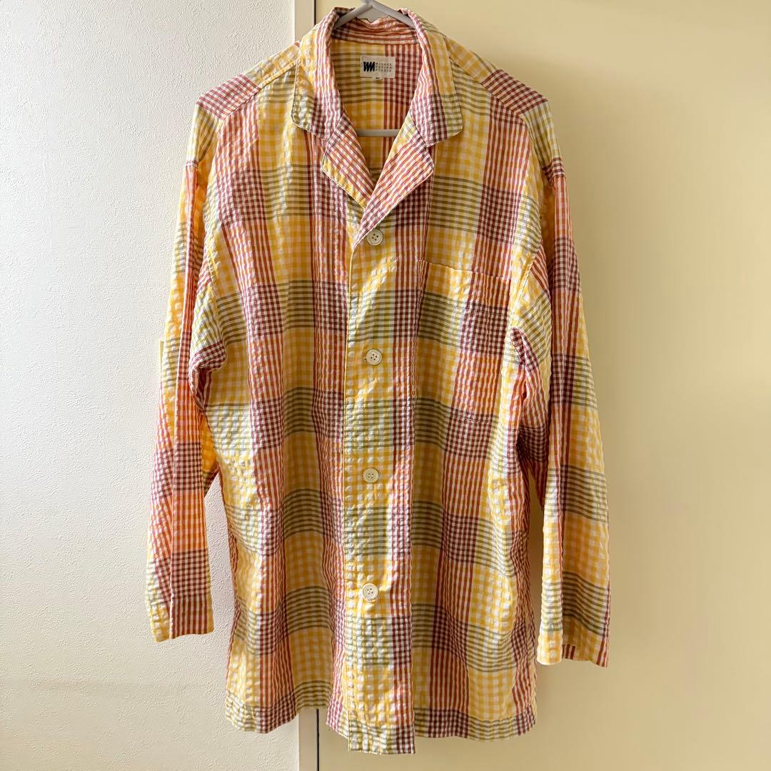 イッセイミヤケ ISSEY MIYAKE シアサッカー 長袖 チェックシャツ