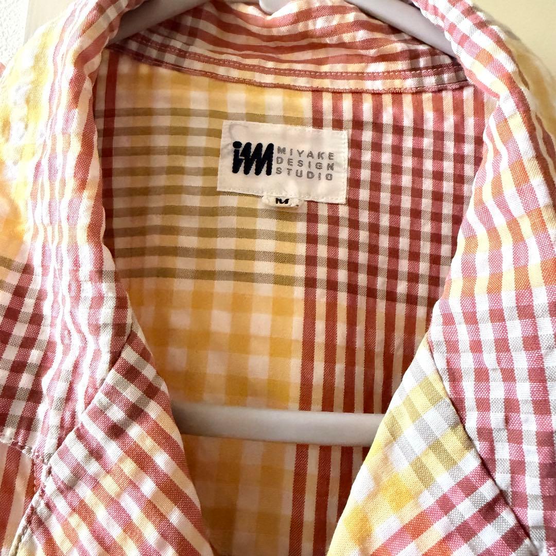 イッセイミヤケ ISSEY MIYAKE シアサッカー 長袖 チェックシャツ