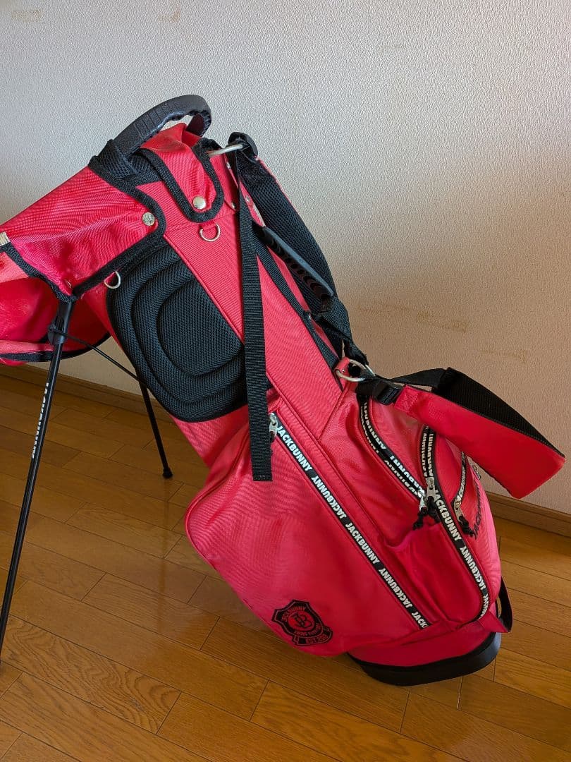 JACK BUNNY 赤 キャディバッグ スタンド付き