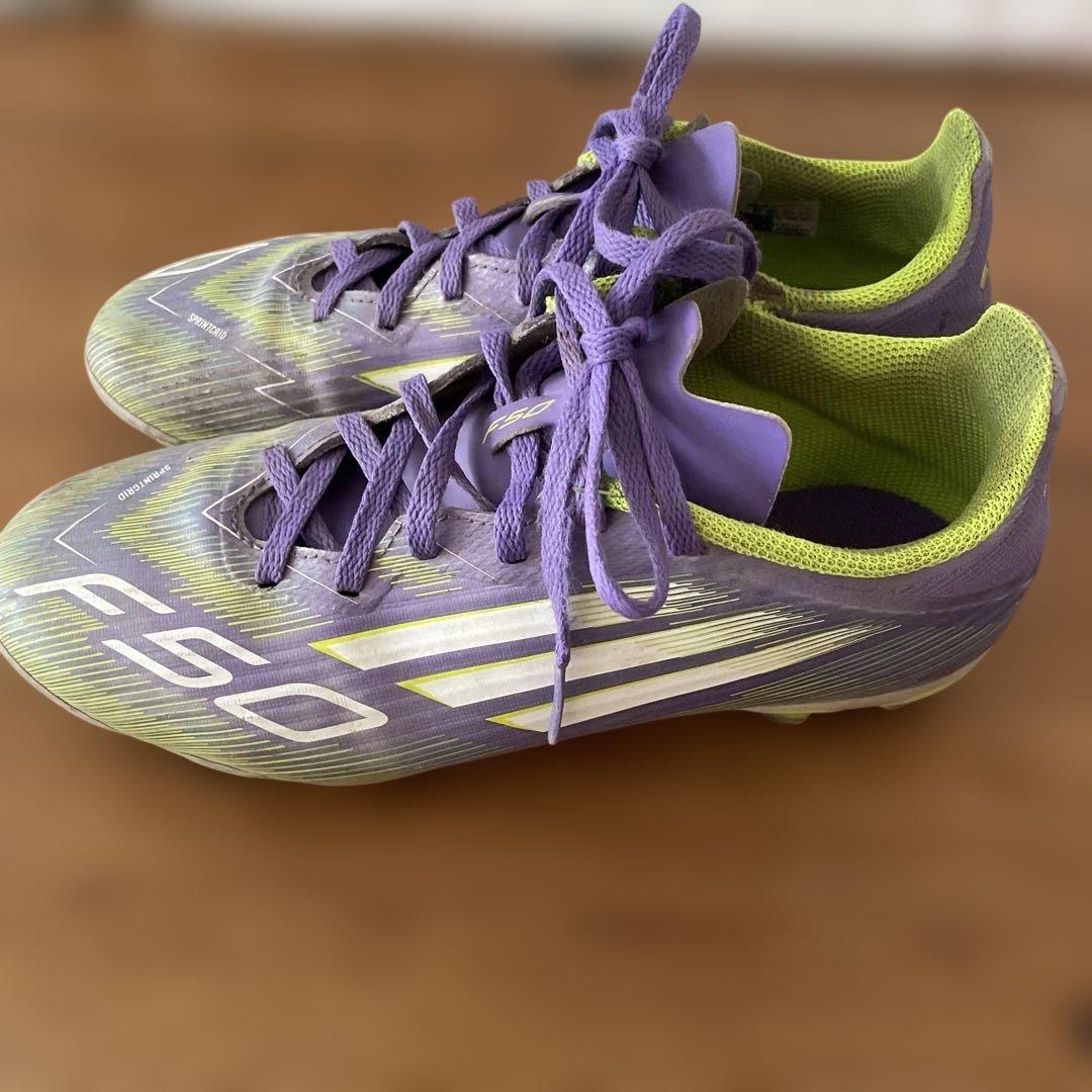 adidas F50 サッカーシューズ 紫/黄緑 F50 サッカースパイク シューズ
