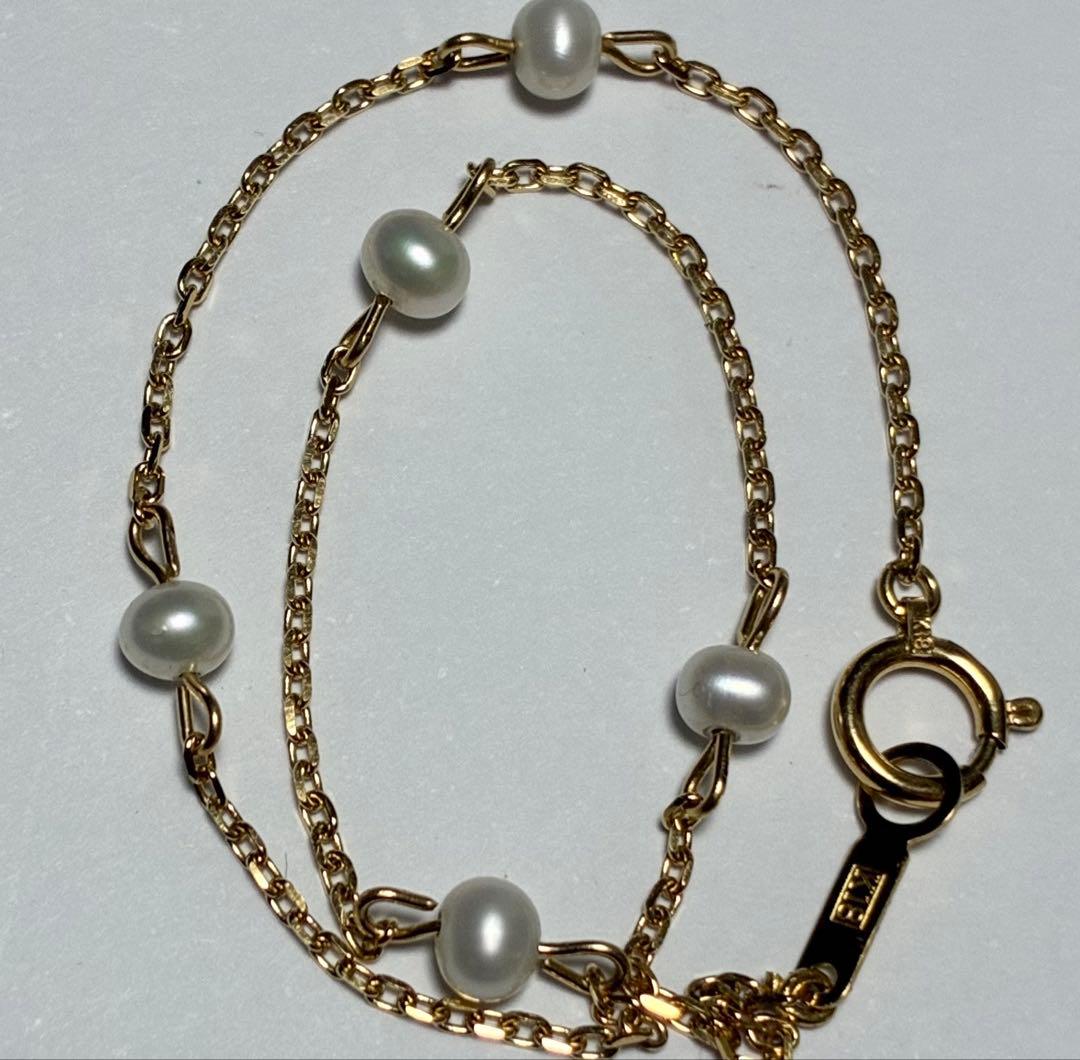k18 ベビーパール 真珠　ステーションブレスレット