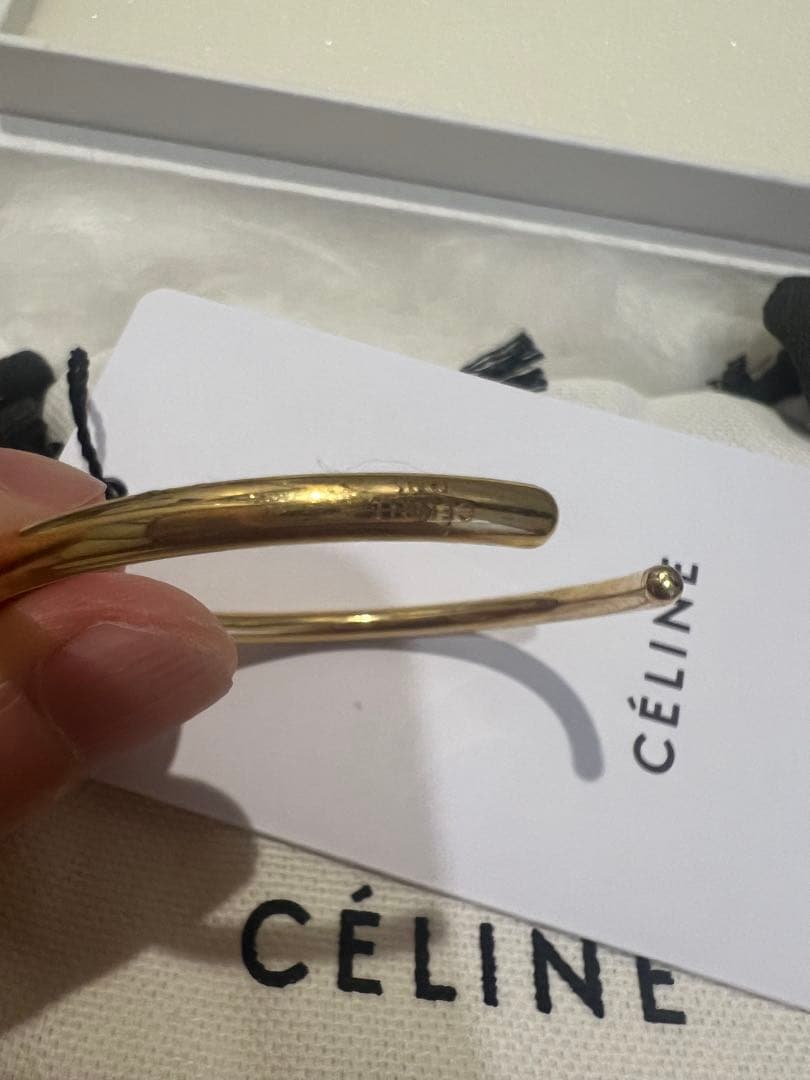 CELINE ゴールド ノットデザインバングル　M セリーヌC2
