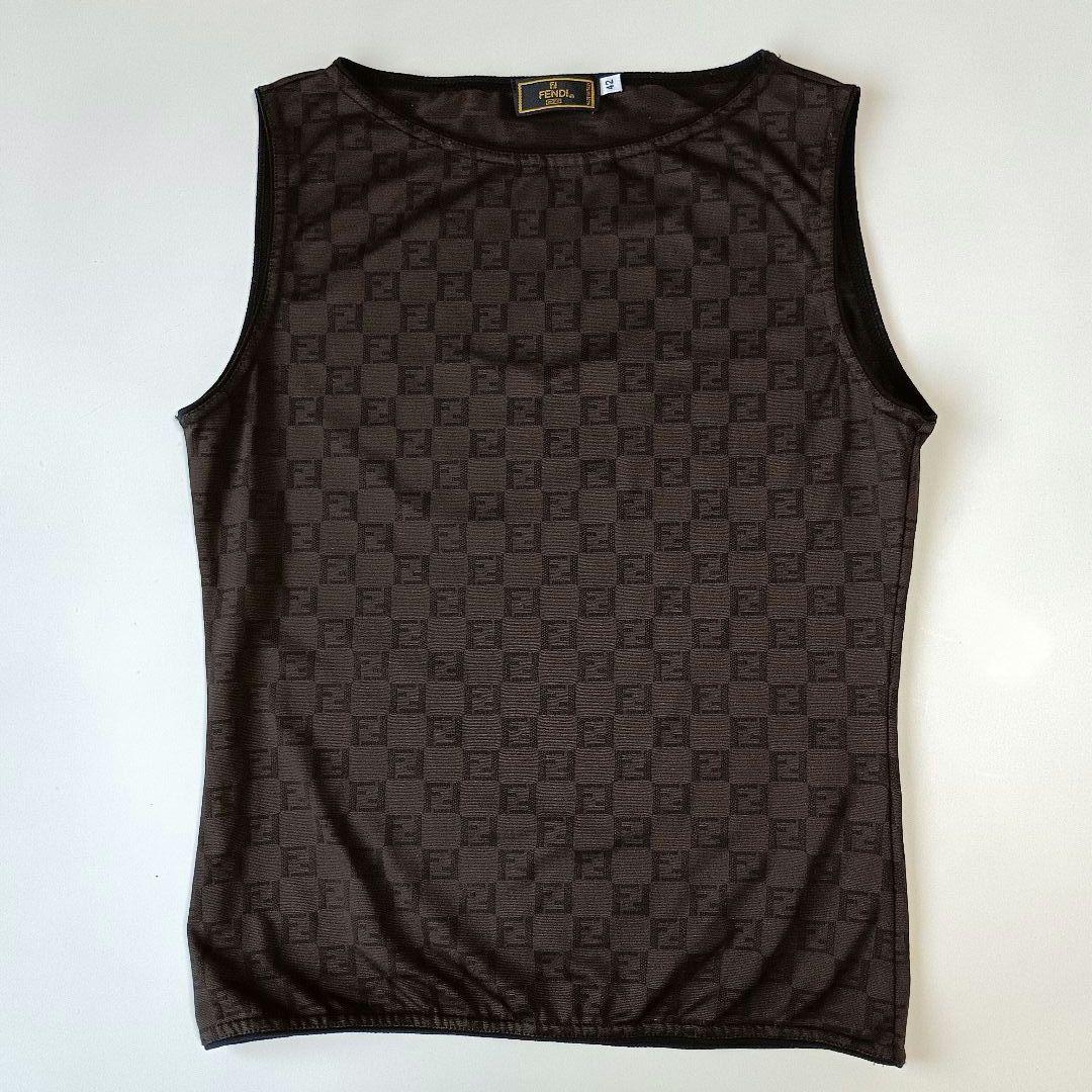 FENDI　フェンディ　ズッカ柄　タンクトップ　トップス　サイズ42