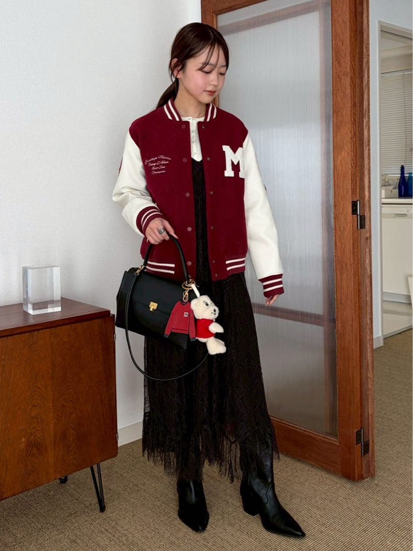 新品MilaOwen（ミラ オーウェン） ワッペンスタジアムジャンバースタジャン