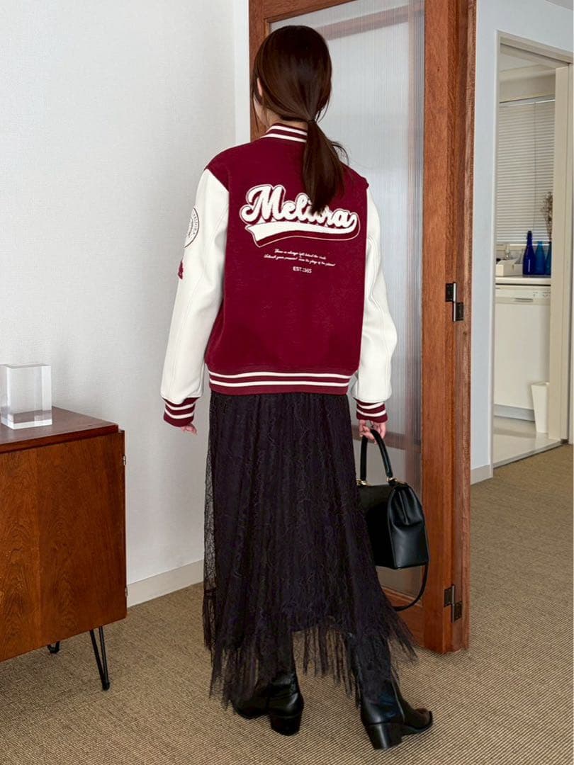 新品MilaOwen（ミラ オーウェン） ワッペンスタジアムジャンバースタジャン