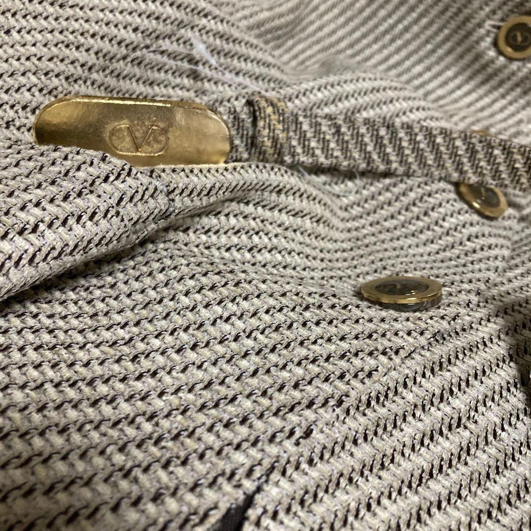 valentino garavaniジャケットスーツ ベージュ 46 ベルト付き