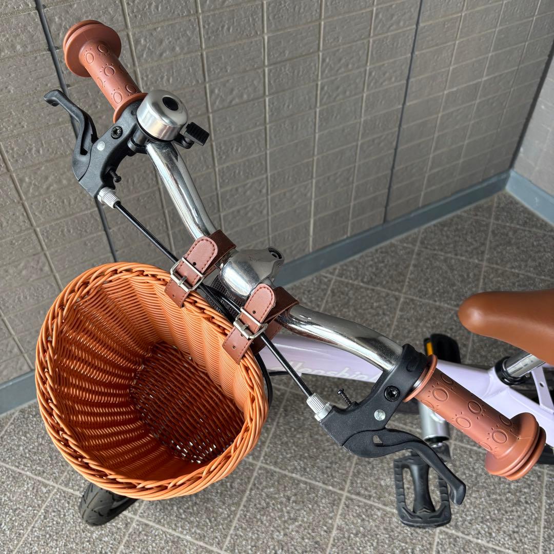 Henshin Bike へんしんバイク 14インチ カゴ付き 紫
