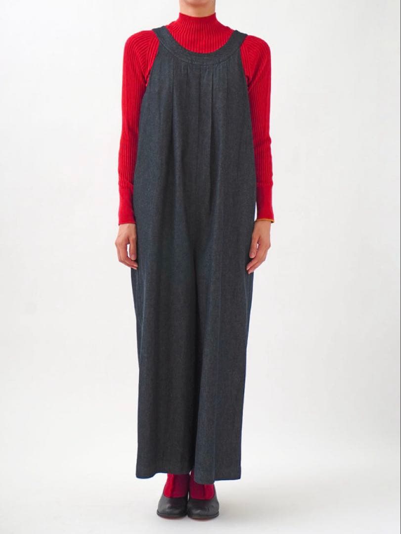 美品　パラスパレス　ムラ糸ダンガリー　オールインワン　サロペット　インディゴ