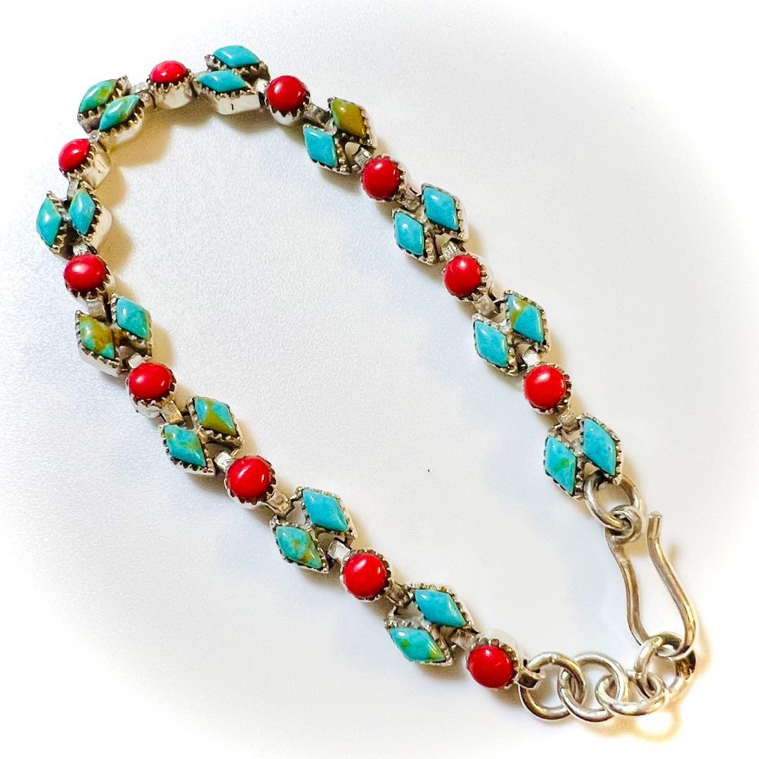 ターコイズとコーラルのブレスレット＆リング