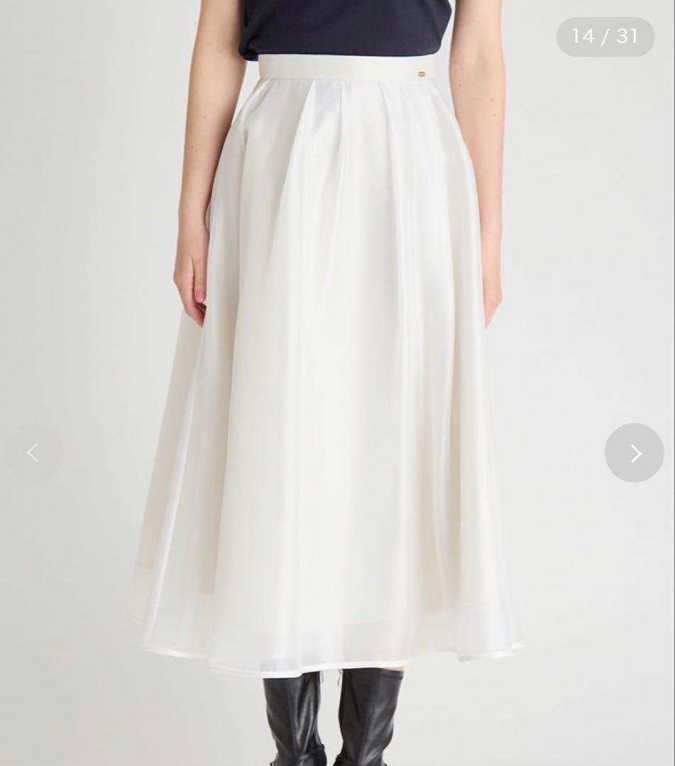 【美品】CELFORD シアーフレアスカート アイボリー 36