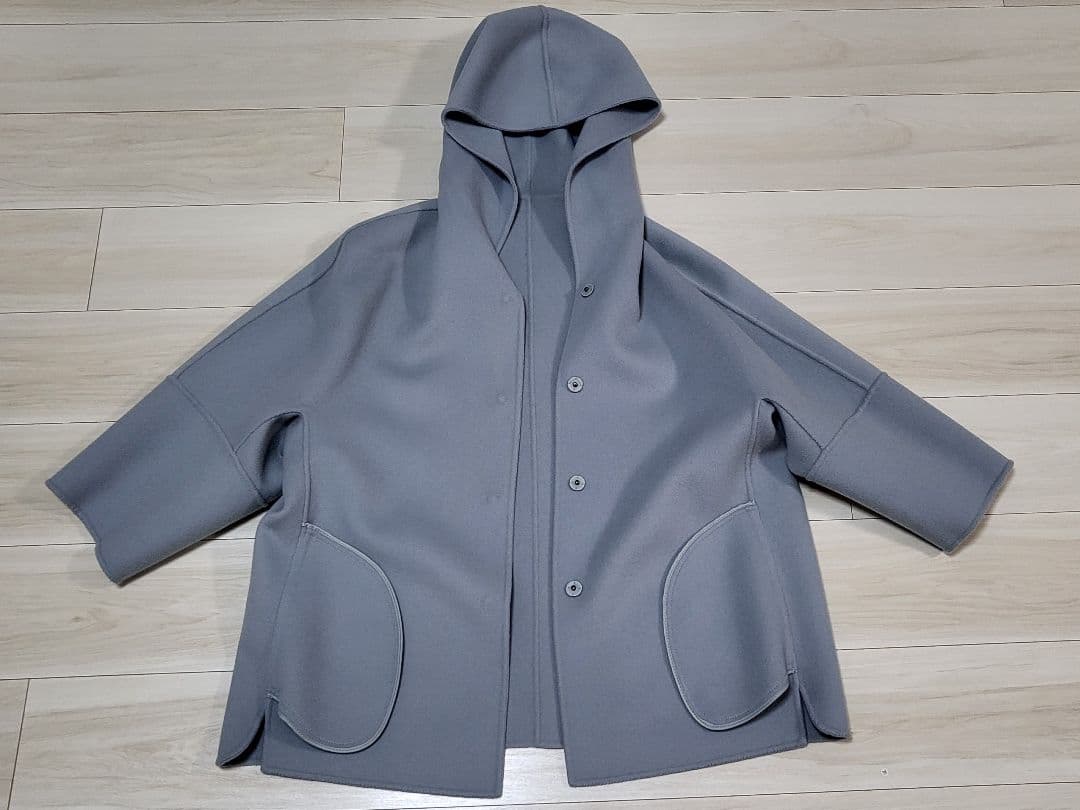 難あり】MaxMara WEEKEND フード付きポンチョコートアイスブルー