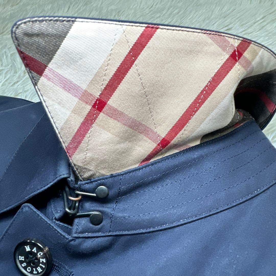 MACKINTOSH LONDONインナー付ゴム引きコート Sサイズ ネイビー