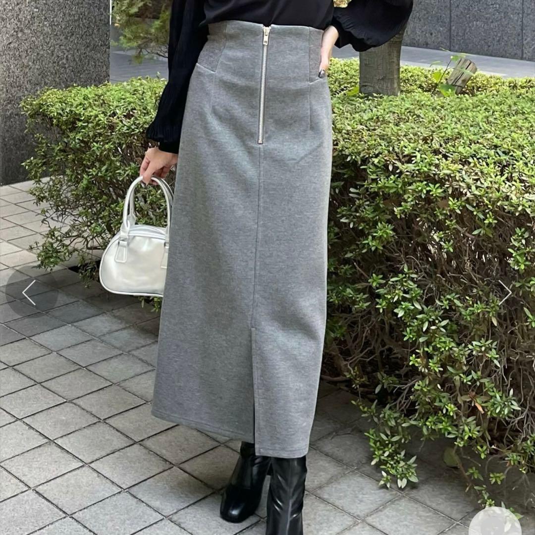 グレー タイトスカート ジッパー付き - メルカリ