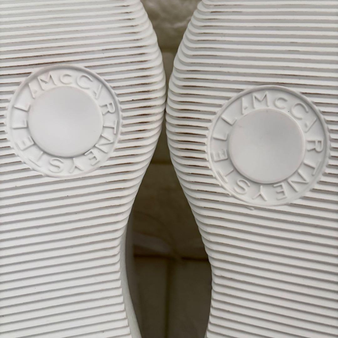 未使用級 ステラマッカートニー 厚底 スニーカー 白ストライプ 23cm