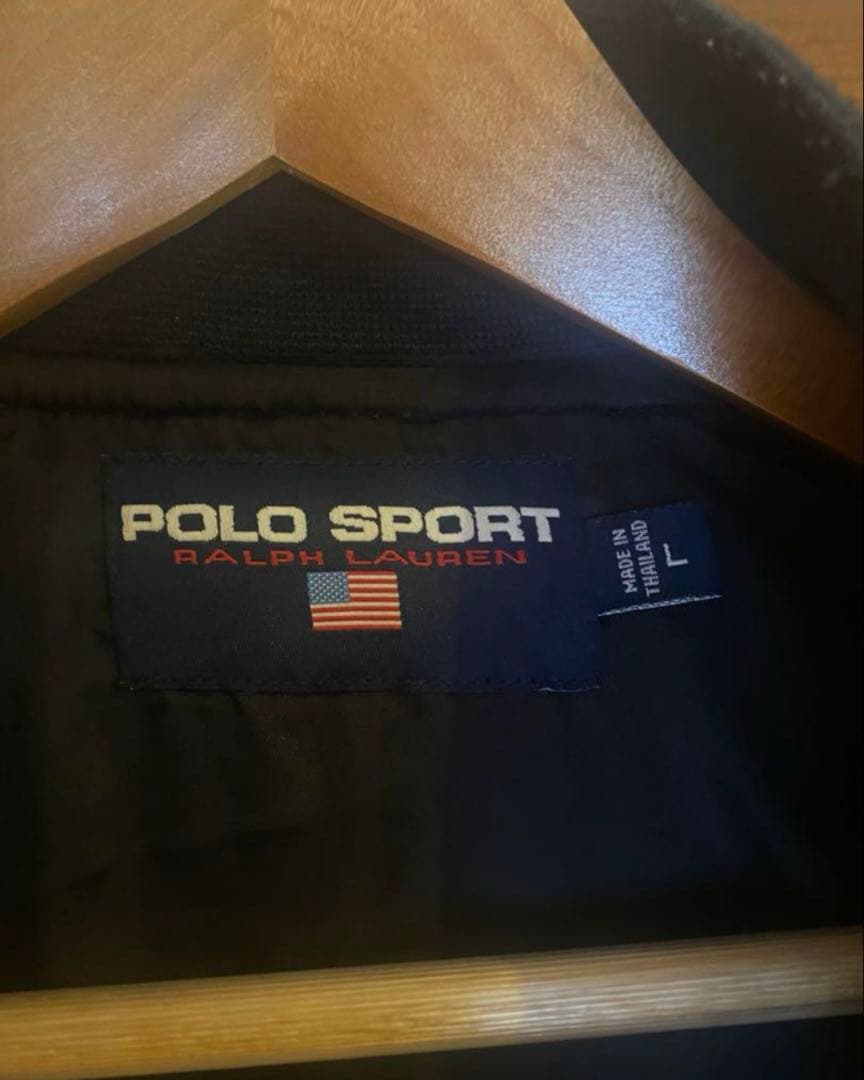 POLO SPORT 袖レザースタジャン L