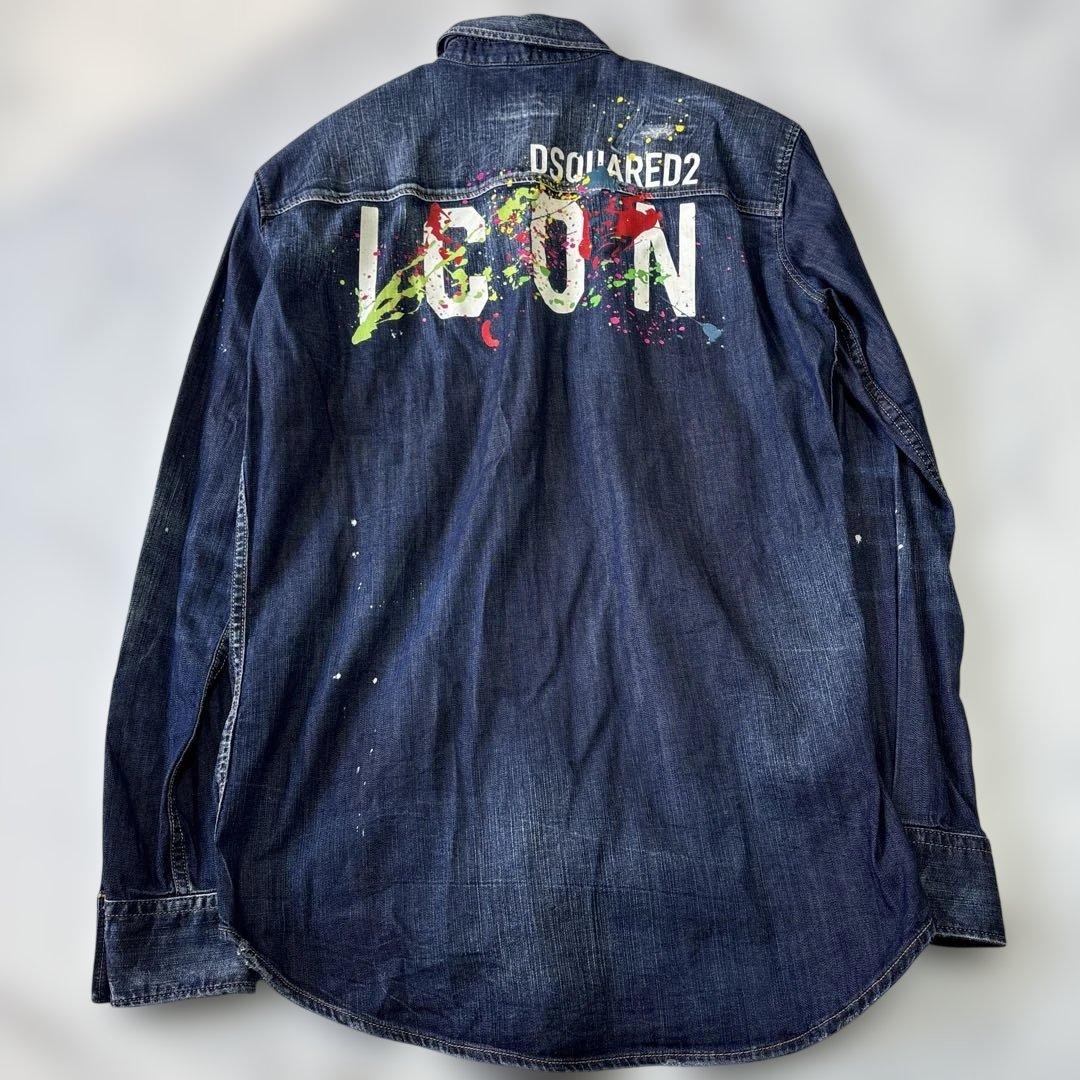 ✨美品✨現行DSQUARED2 ディースクエアード ダメージ加工 デニムシャツ