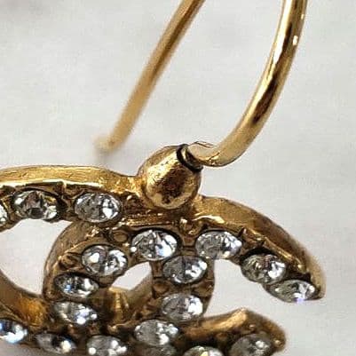 AMT15 シャネル 美品 ココマークピアス ラインストーン付き