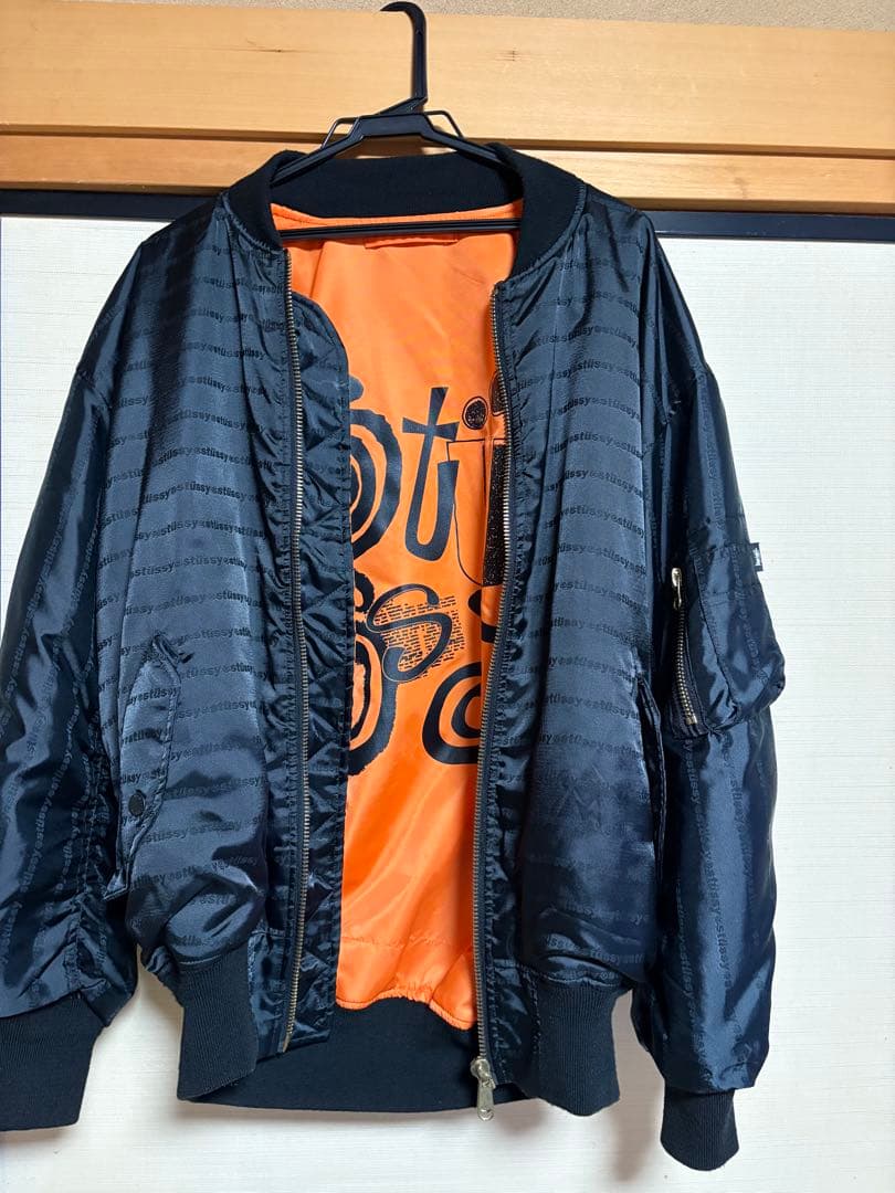 MA-1スタイル 黒 ナイロンジャケット