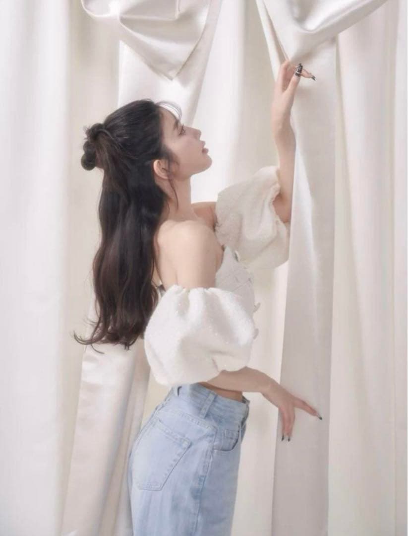 おまけ付きDarich♡ダーリッチ♡オフショル♡ツイード♡ホワイト