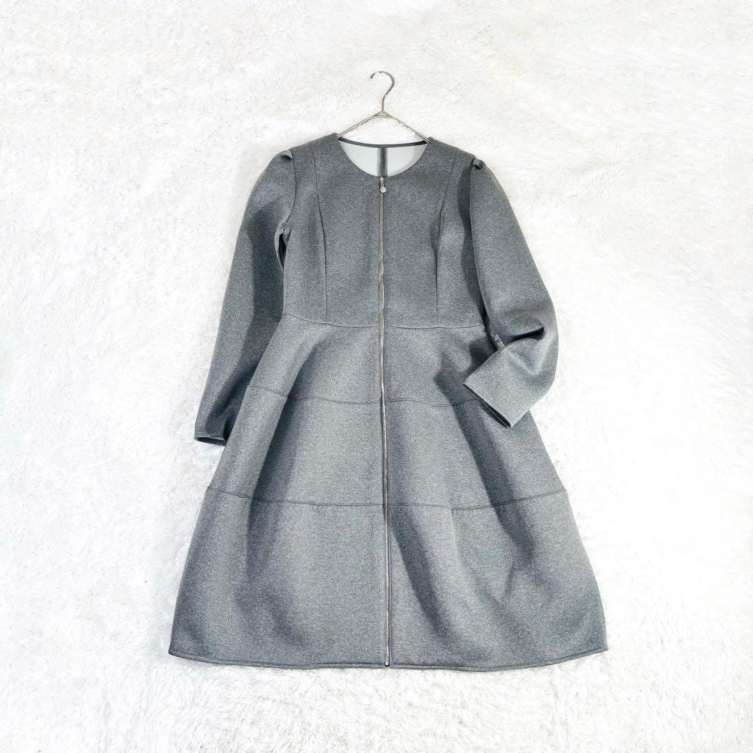 744 未使用級✨Rene ルネ ストレッチコートワンピース グレー 38