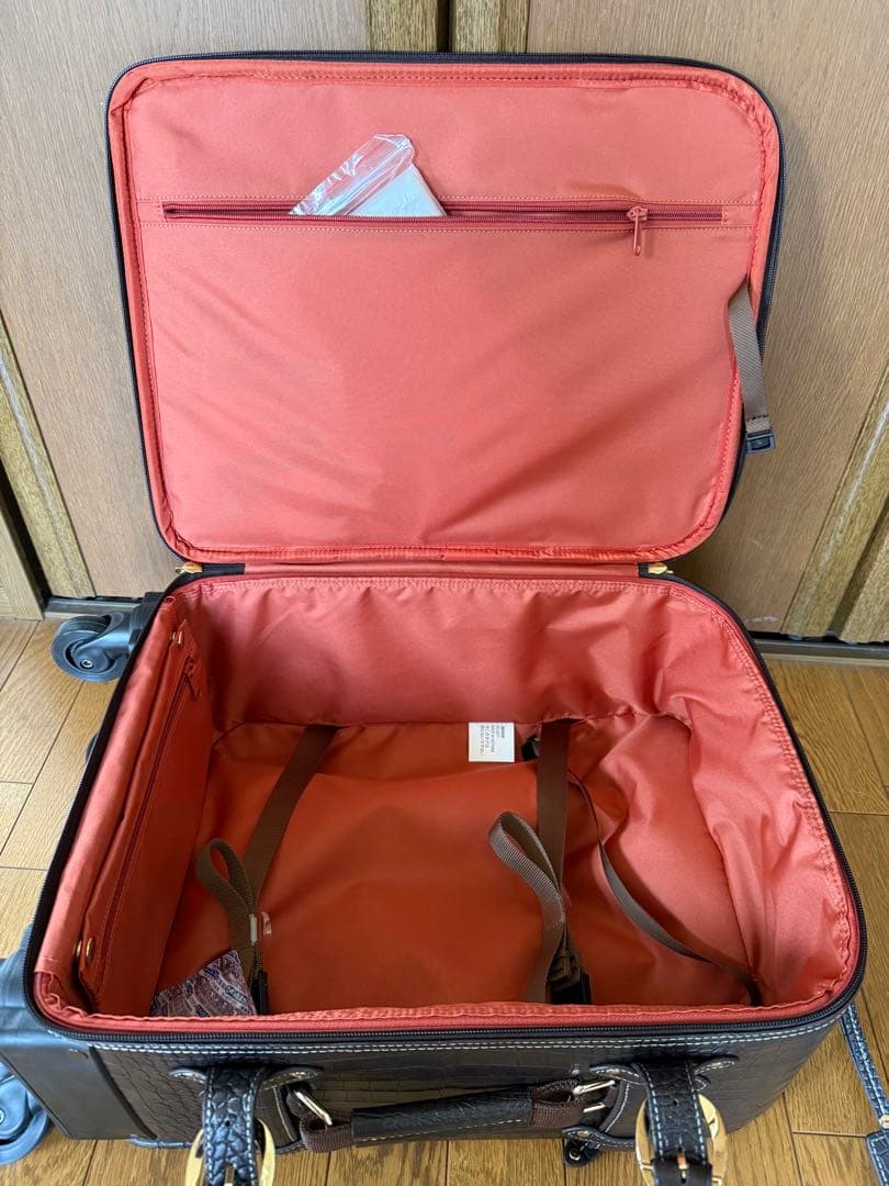 【未使用品】SWANYクロコ型押ダークブラウン キャリーケース