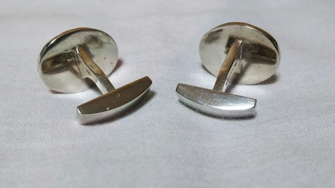 ティファニー オーバル ラウンド メッシュ コンビ カフス SV925 K18