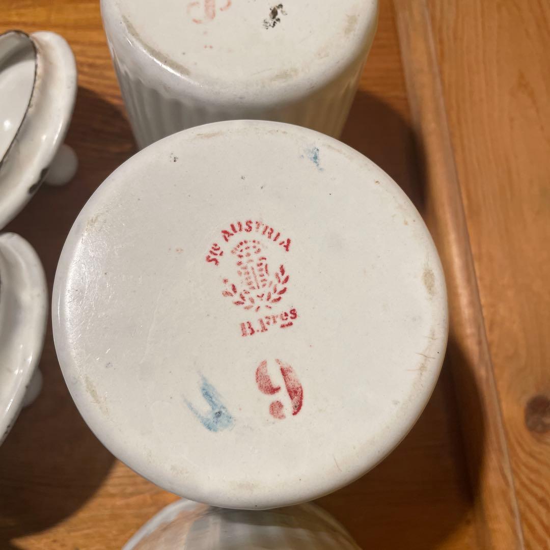 アンティークホーローキャニスター3個セット