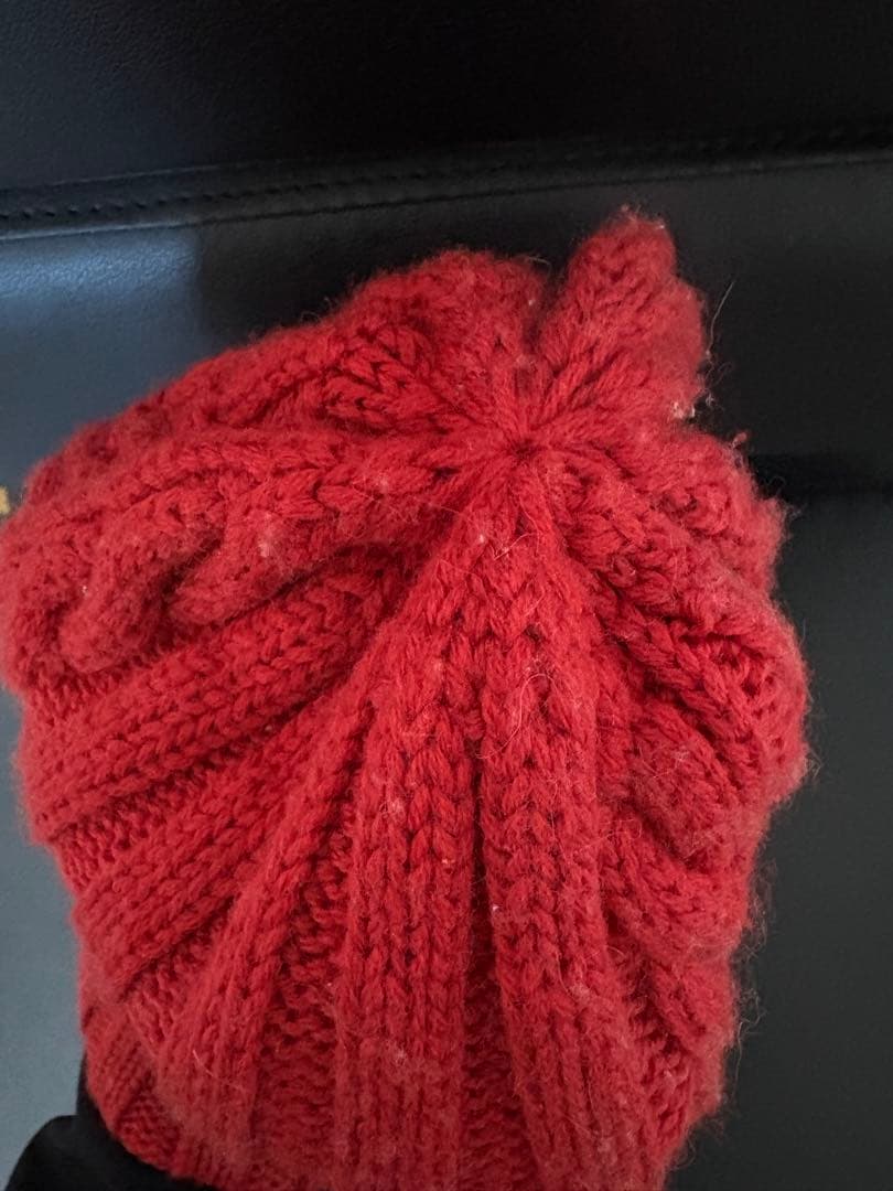 nagu様専用 MONCLER 赤ニット帽 - メルカリ