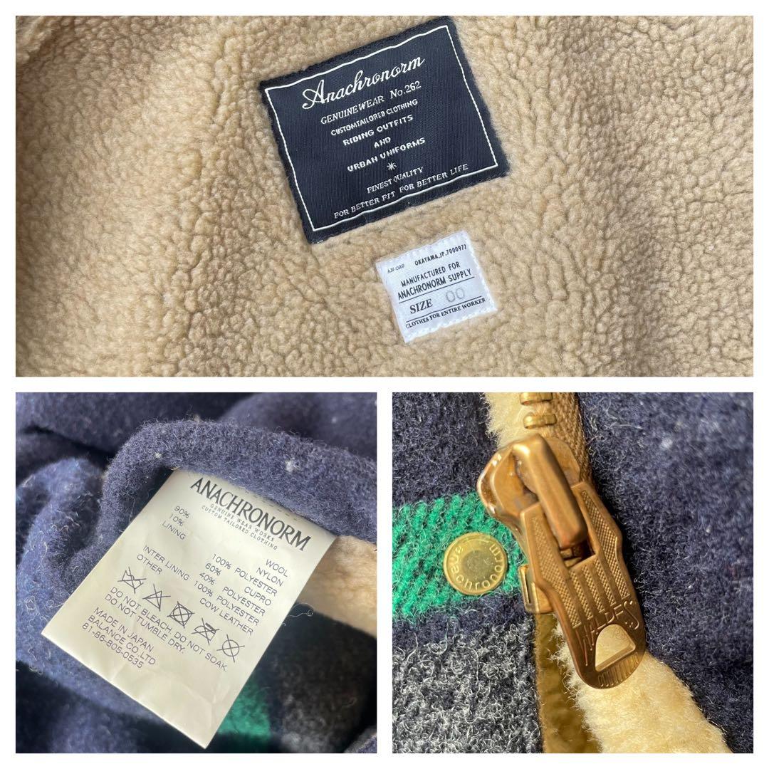Anachronorm ダッフルコート メルトン ボーダー ウール 00