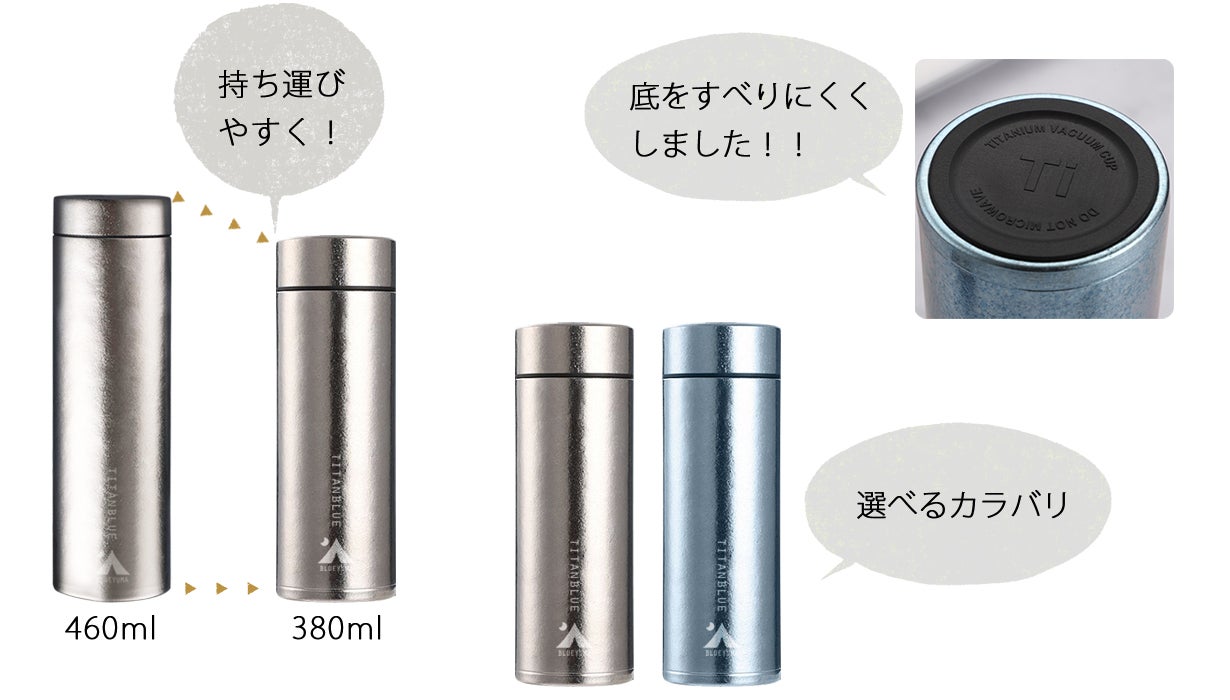 驚愕の軽さ！純チタン製真空ボトル「TITANBLUE 2.0」｜マクアケ
