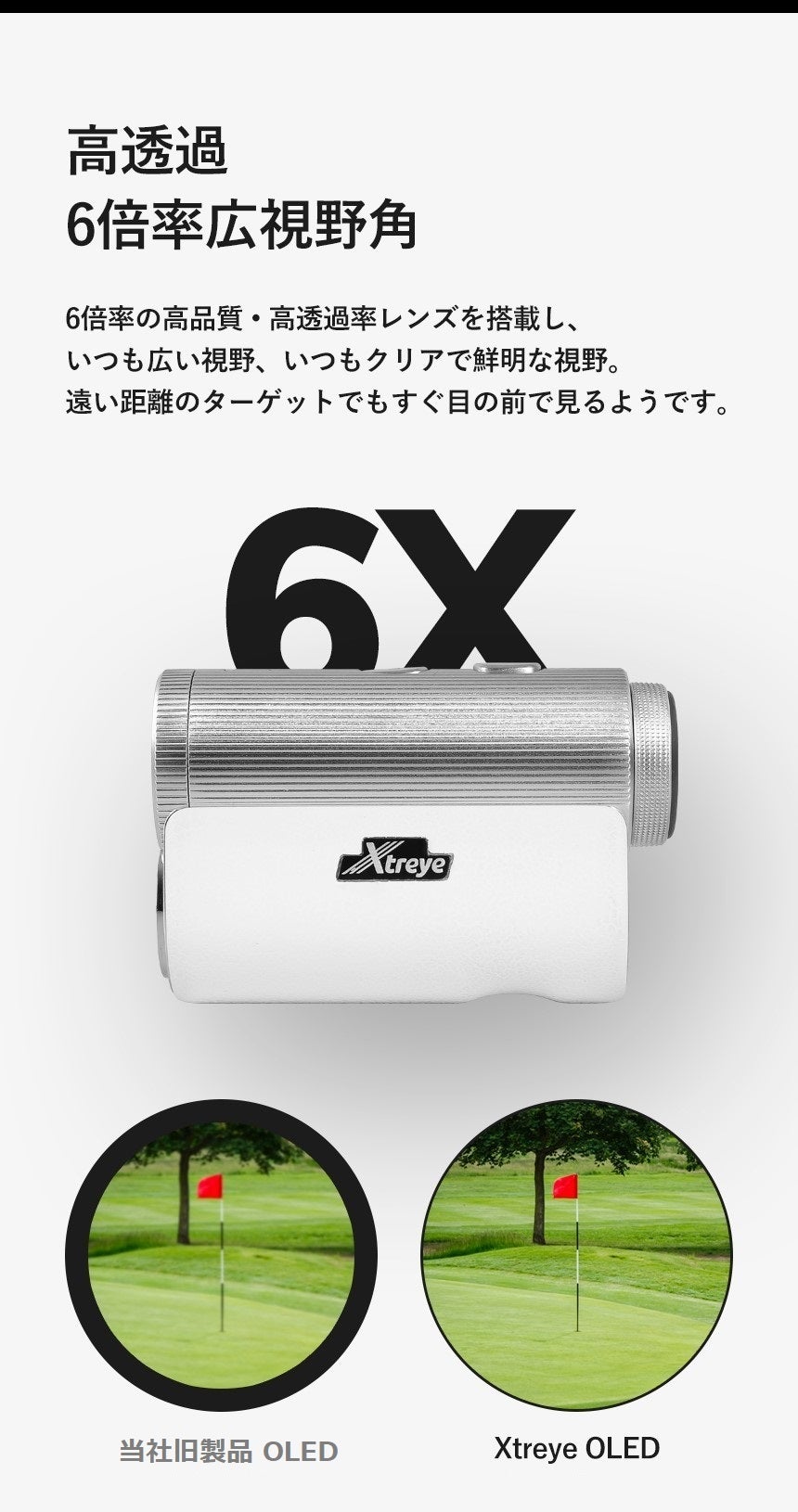 昼でも夜でも、正確な距離を0.5秒で計測】ゴルフ距離計 Xtreye SQ1