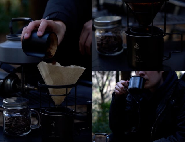 キャンプのティータイムを格上げする「ブラックチタンマグカップ