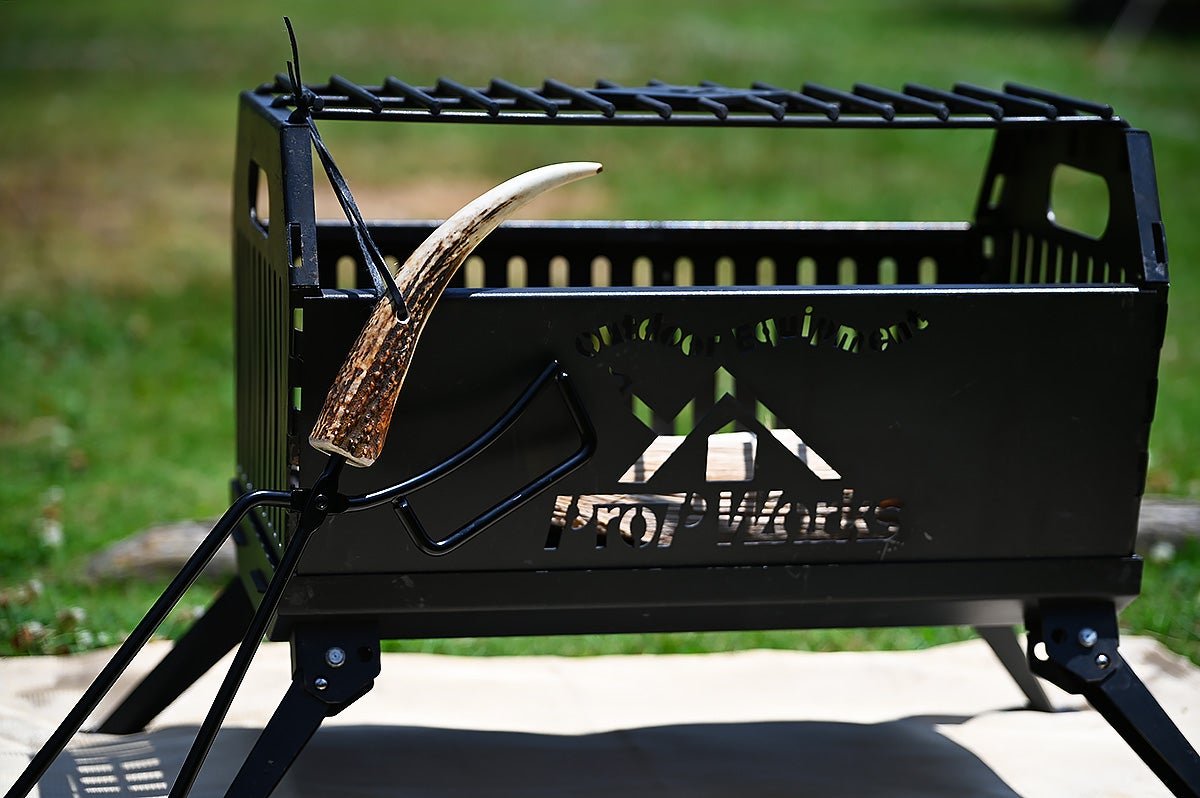 火バサミ ファイヤートング キャンプ 蝦夷鹿の角 ハンドメイド