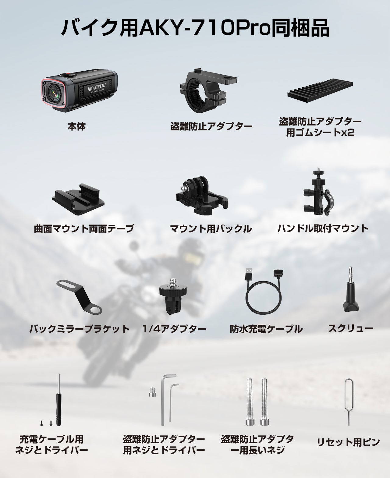 二輪車のカメラ革命！コンパクトなのに4K高画質を実現。待望の手ブレ