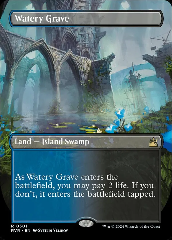 Watery Grave (Borderless) (Galaxy Foil) • Unfinity (UNF) #529