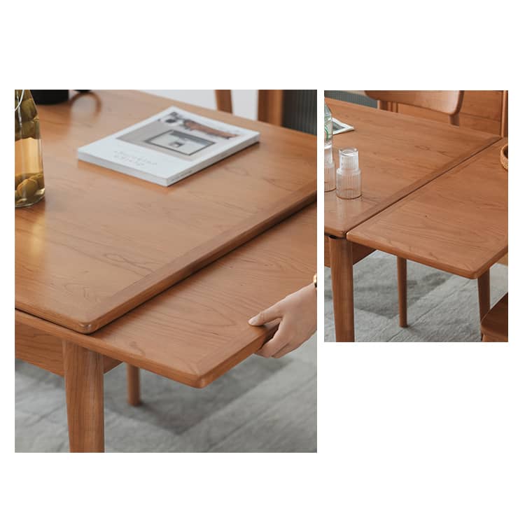 伸長式ダイニングテーブル チェリー材 無垢材