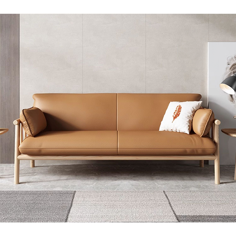 高級感×快適性】パーソナルソファ ローソファー PUレザー 無垢材フレーム