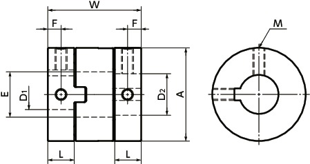 MOR-38K-18-18｜フレキシブルカップリング - オルダムタイプ - セット