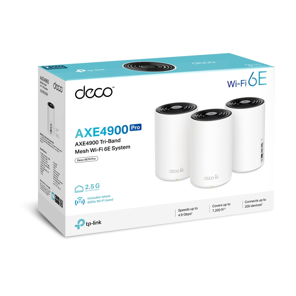 Deco XE70 Pro | AXE4900 Tri-Band Mesh Wi-Fi 6E System | TP-Link