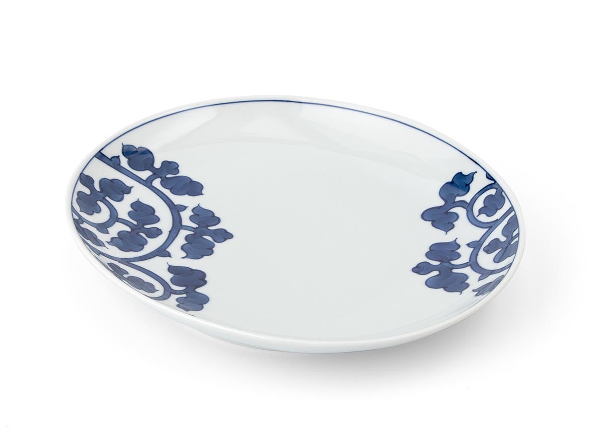 源右衛門窯 染付唐草文 楕円皿・大 / げんえもんがま 染付唐草文 楕円