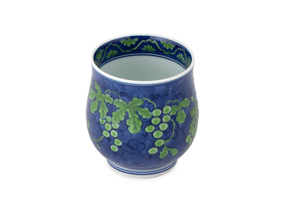 源右衛門窯 緑彩葡萄絵 湯呑 / げんえもんがま 緑彩葡萄絵 湯呑