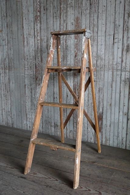 アンティーク ウッドステップラダー - STAGE ANTIQUE