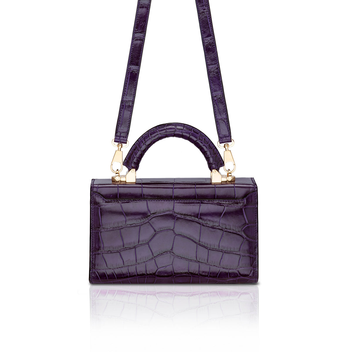 Top Handle 2.0 Mini in Purple Lizard – STALVEY Official US Site