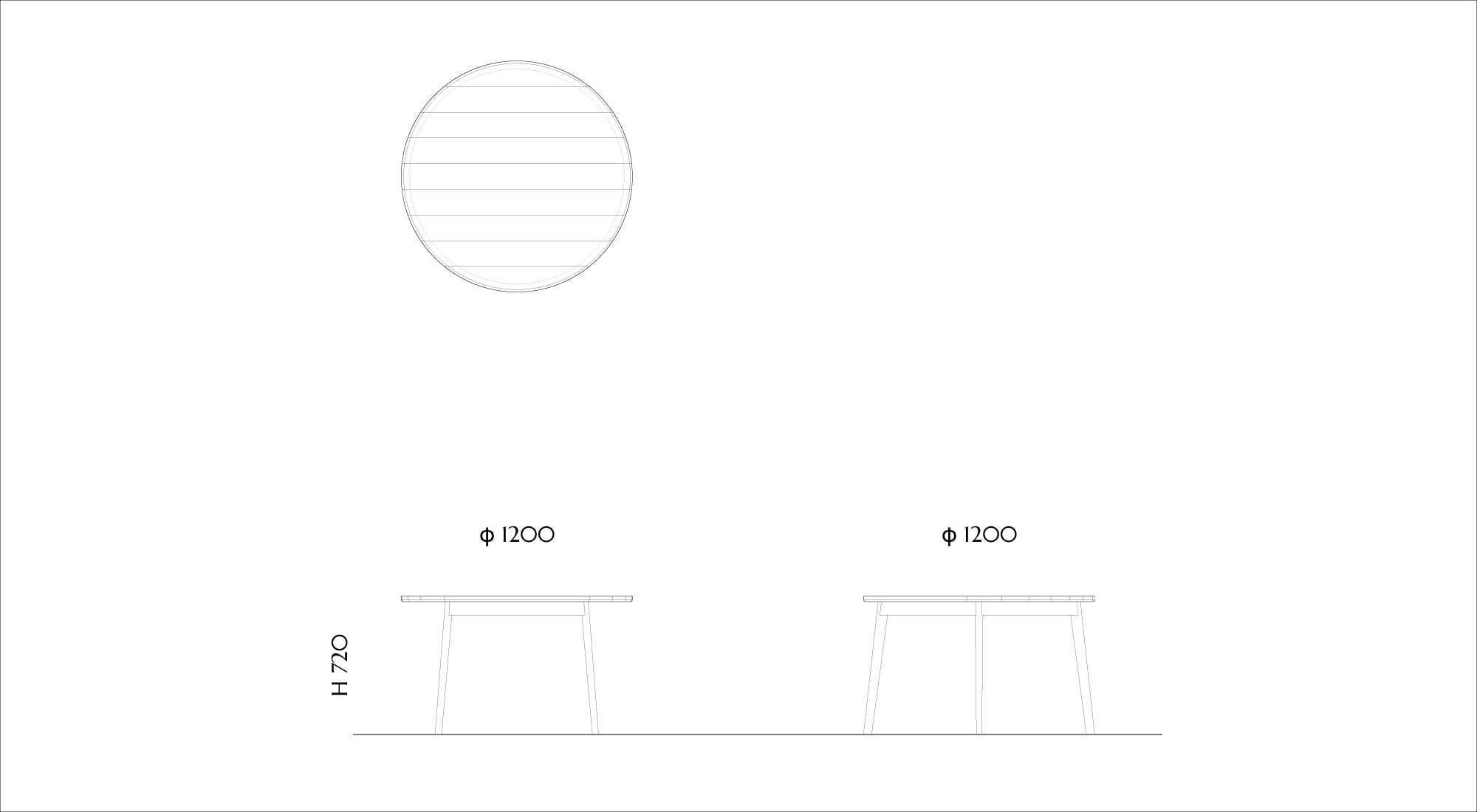 Oval Leg Table DNT-06A｜Round - STANDARD TRADE. CO.,LTD.