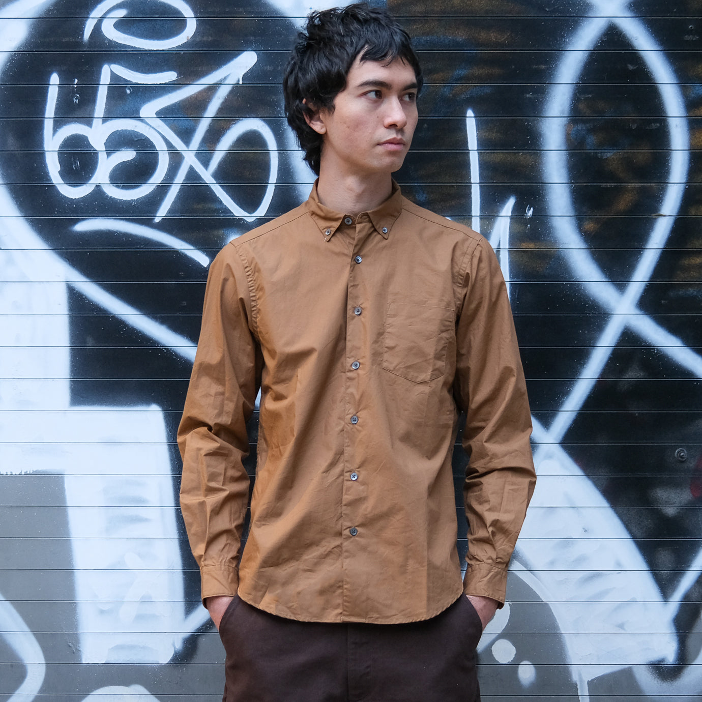 Single Needle Shirt, Safari Tan | Broadcloth – Steven Alan