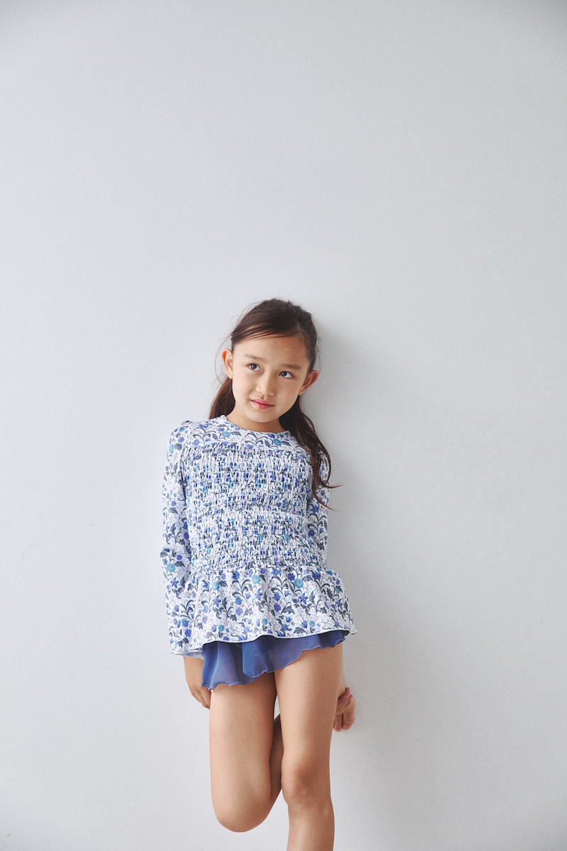 stina / shirring rash guard / noble white / kids
