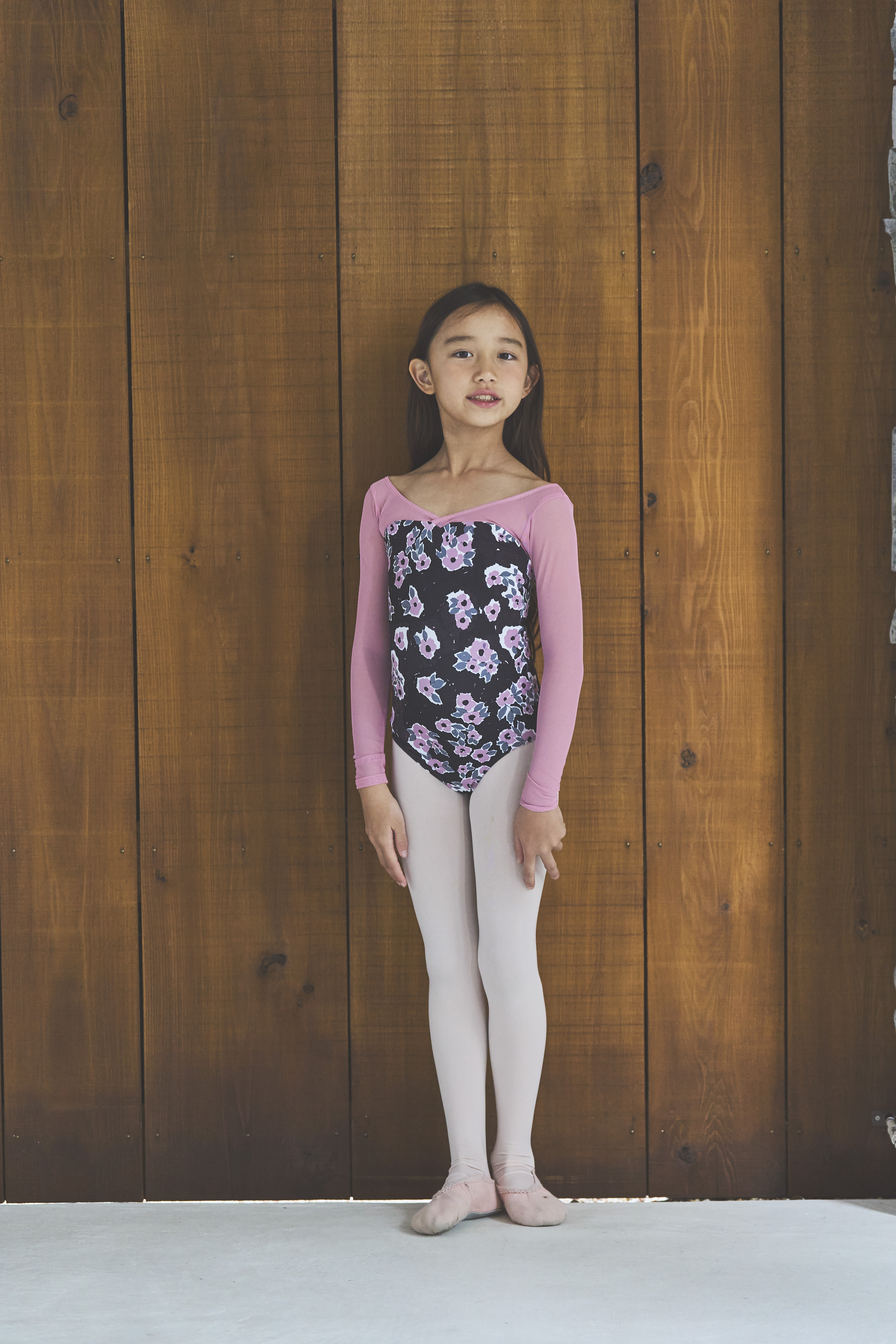 stina スティナ 花柄プリント 長袖 バレエレオタード Pサイズ stina 花