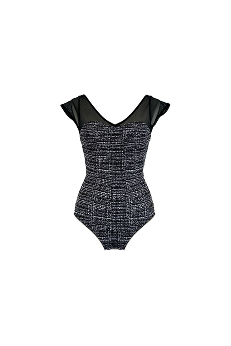 stina / type H half sleeve / black tweed